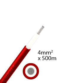 Solarkabel 4mm%B2 500m – rot